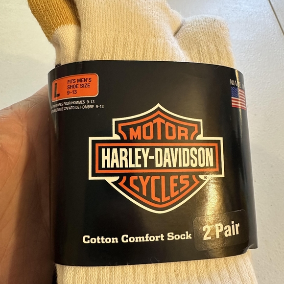 69 Harley-Davidson  NIP Two different Cotton Comfort Large Socks - Picture 2 of 6